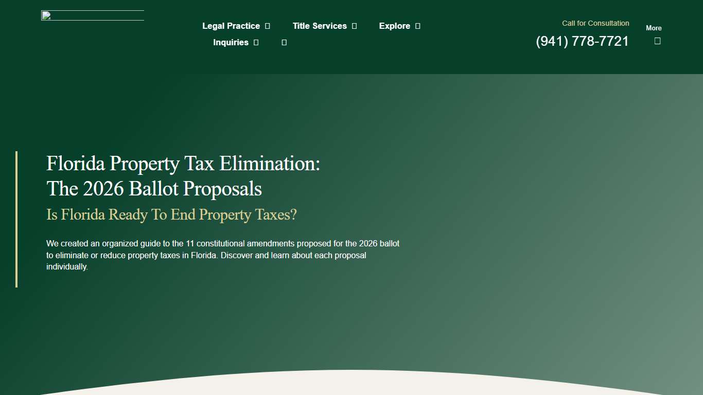 Florida Property Tax Elimination in 2026
