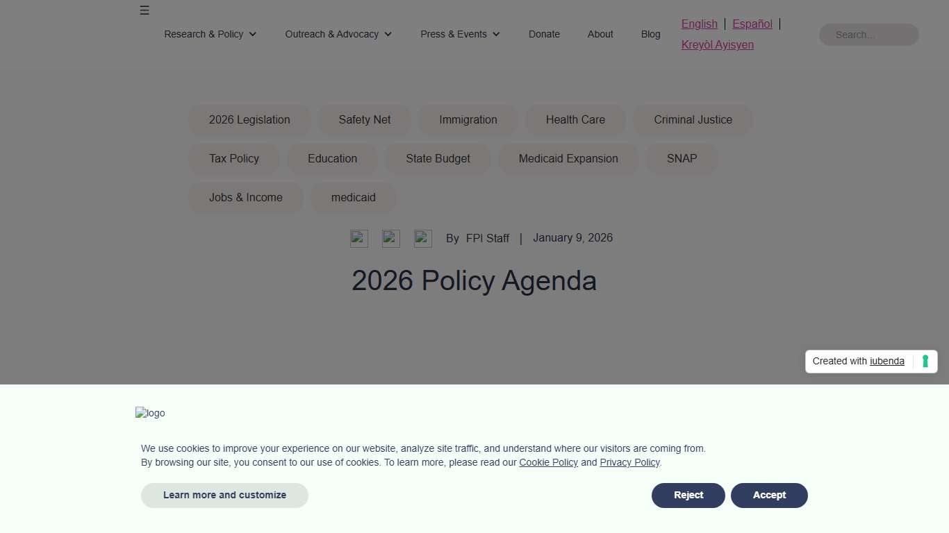 2026 Policy Agenda